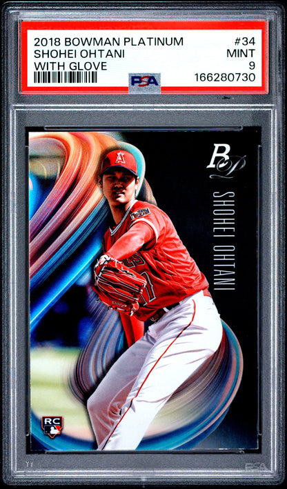 2018 Bowman Platinum With Glove #34 Shohei Ohtani PSA 9