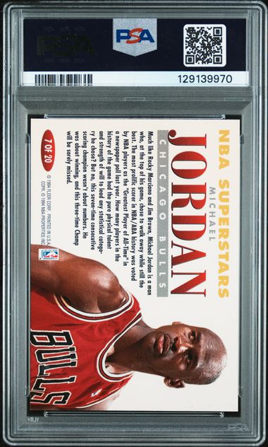 1993 Fleer NBA Superstars #7 Michael Jordan PSA 9 - Back