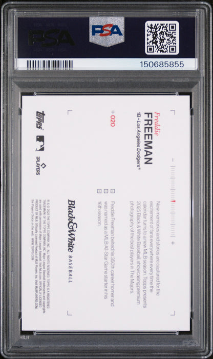 2025 Topps Black & White #20 Freddie Freeman PSA 9