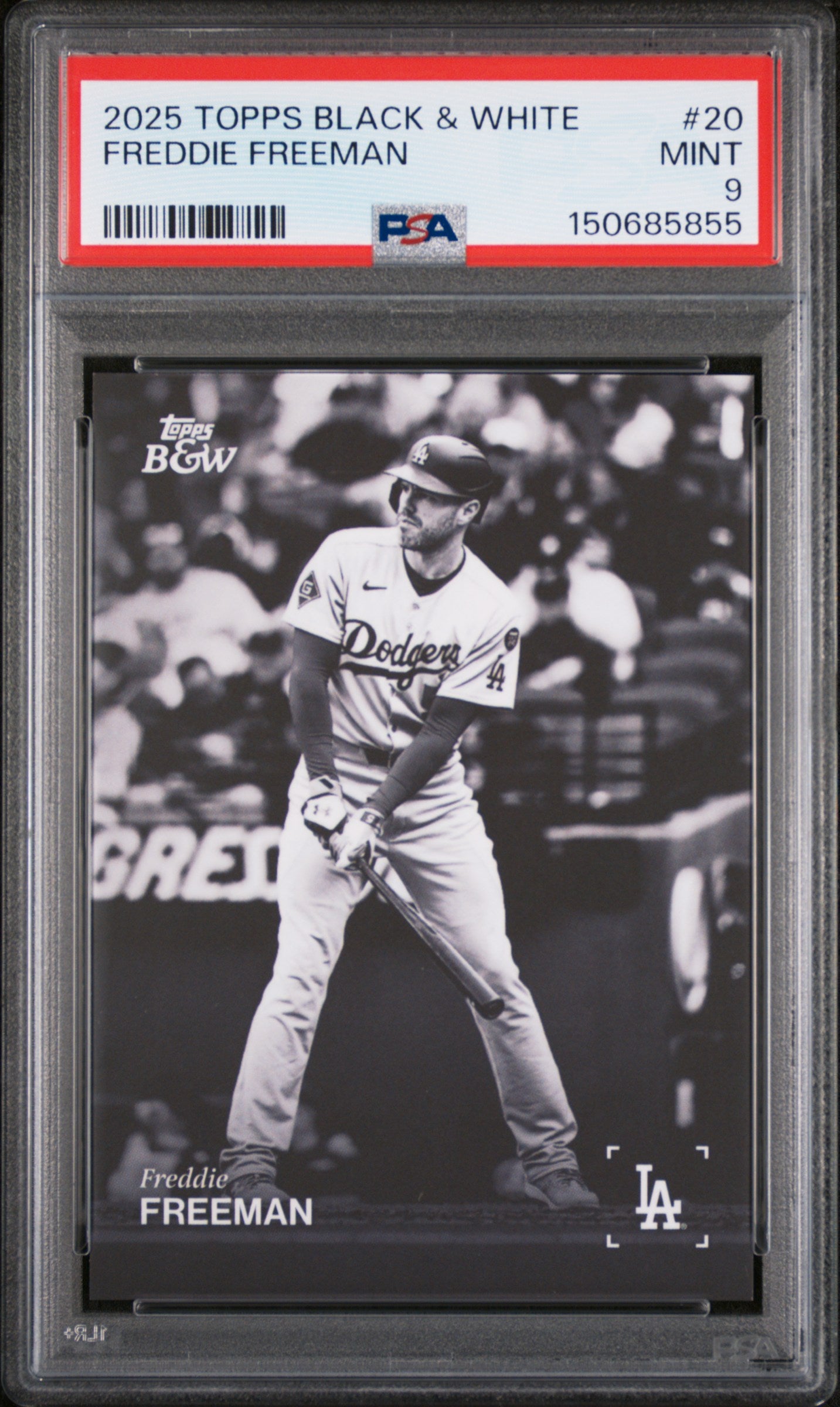 2025 Topps Black & White #20 Freddie Freeman PSA 9