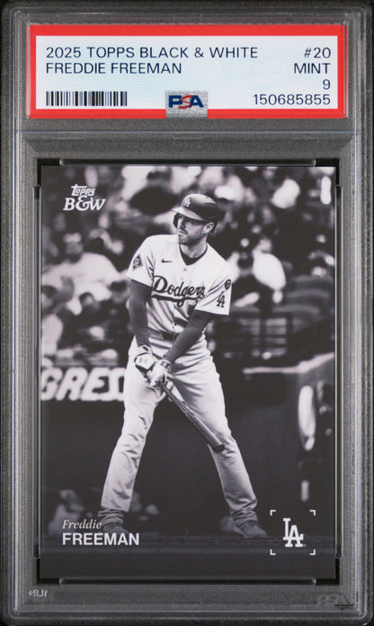 2025 Topps Black & White #20 Freddie Freeman PSA 9