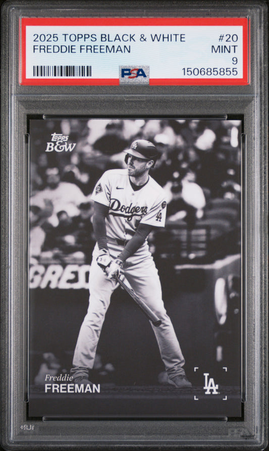 2025 Topps Black & White #20 Freddie Freeman PSA 9