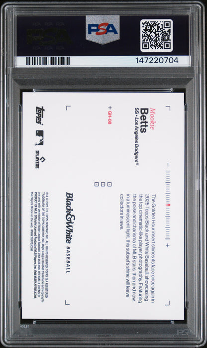 2025 Topps Black & White Golden Hour /50 #GH-08 Mookie Betts PSA 10