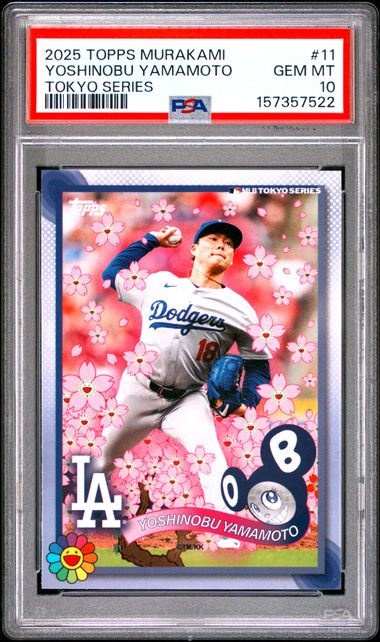 2025 Topps Takashi Murakami MLB World Tour Tokyo # 11 Yoshinobu Yamamoto PSA 10 - Front