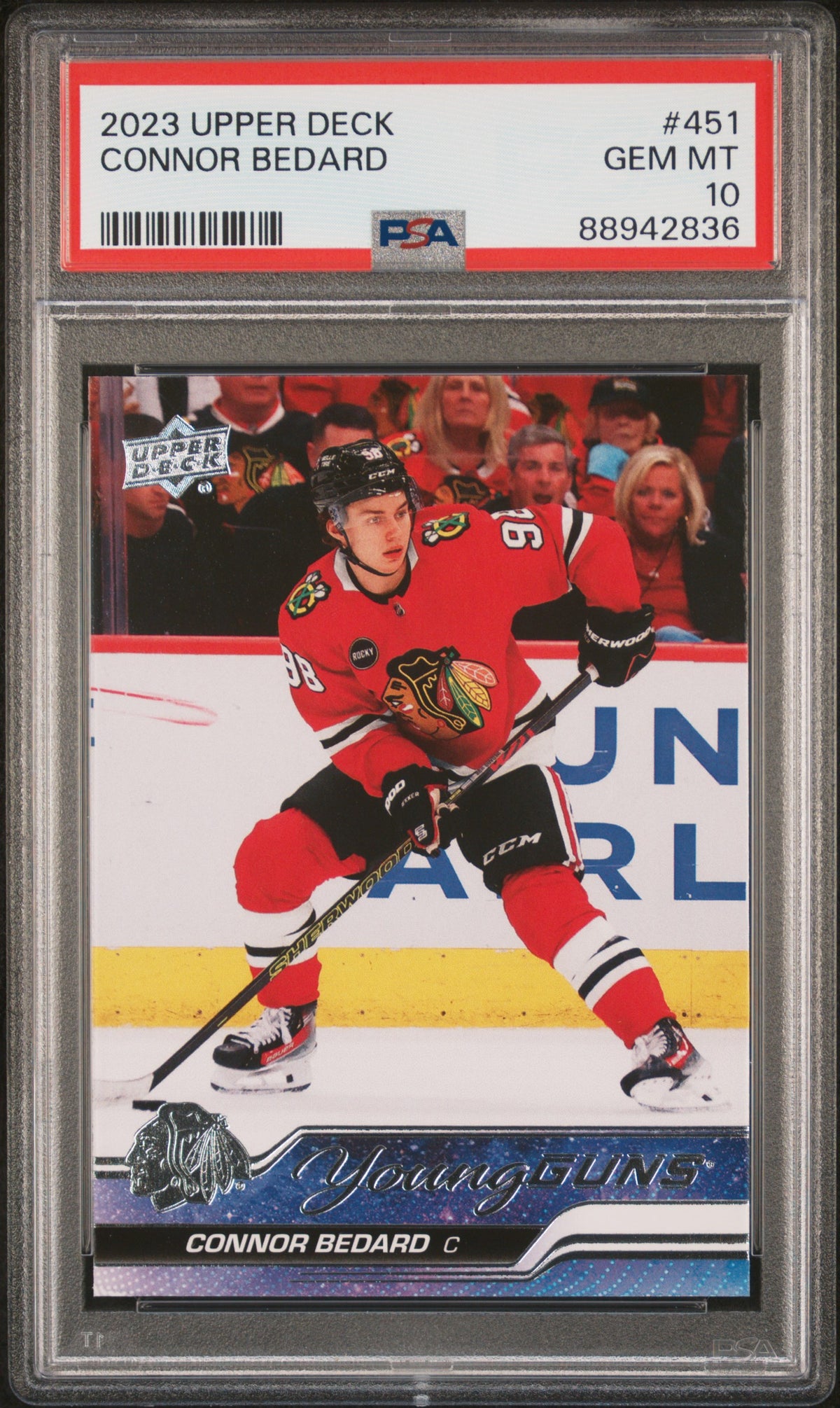 2023 Upper Deck Young Guns #451 Connor Bedard PSA 10