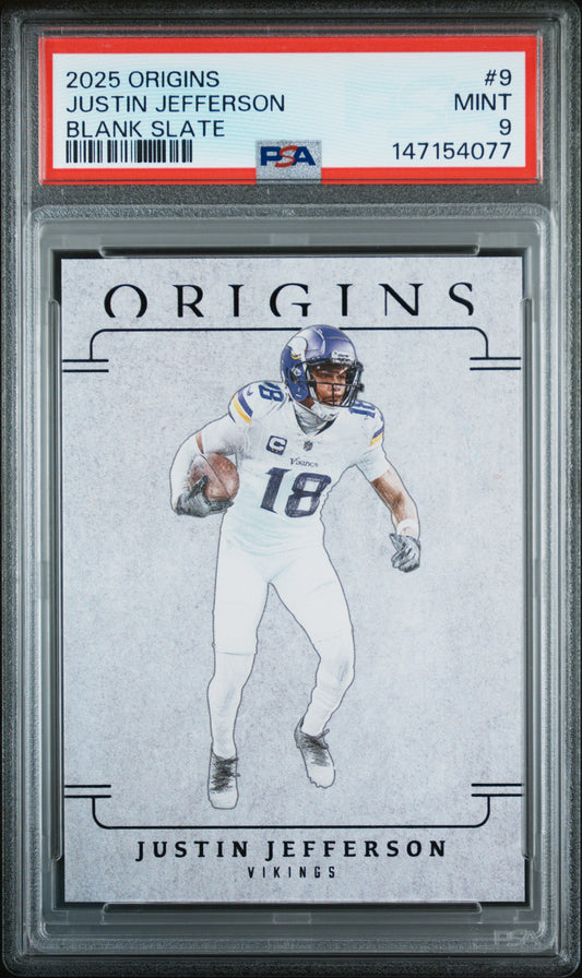 2025 Panini Origins Blank Slate #9 Justin Jefferson PSA 9