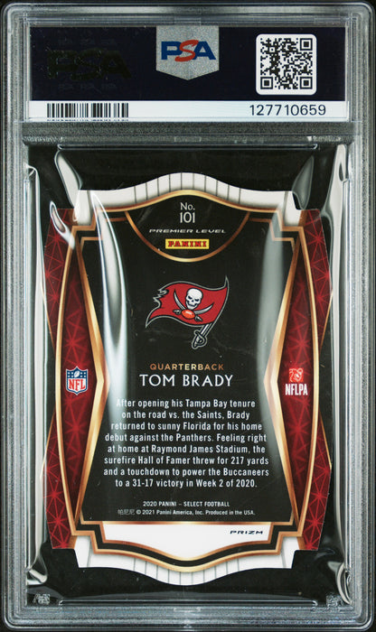2020 Panini Select Die-Cut Blue Prizm #101 Tom Brady PSA 10