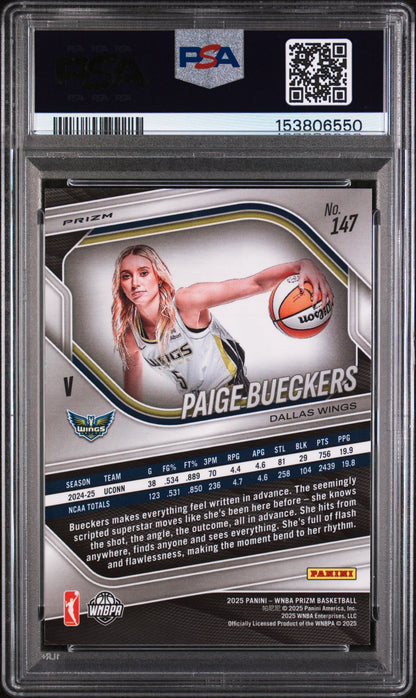 2025 Panini Prizm WNBA Blue Velocity #147 Paige Bueckers PSA 9