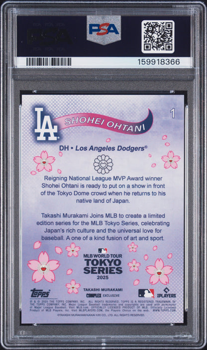 2025 Topps Takashi Murakami Tokyo Series Blue /150 #1 Shohei Ohtani PSA 9