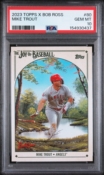 2023 Topps x Bob Ross #80 Mike Trout PSA 10