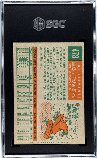 1959 Topps Bob Clemente #478 SGC 5.5