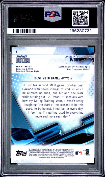 2018 Bowman's Best #1 Shohei Ohtani PSA 10