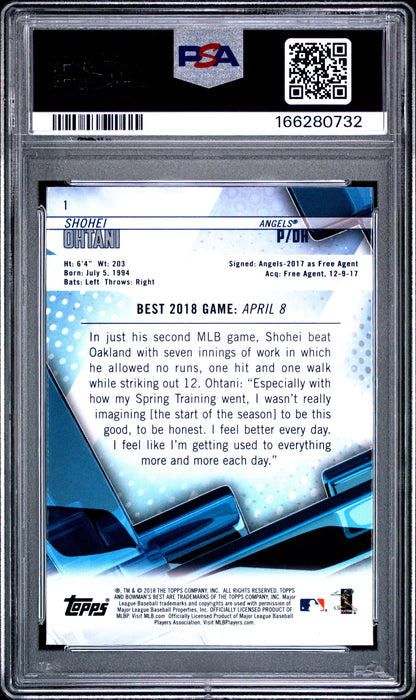 2018 Bowman's Best #1 Shohei Ohtani PSA 9
