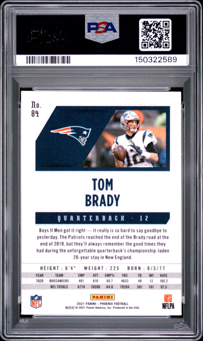 2021 Panini Phoenix Fire Burst #84 Tom Brady PSA 9