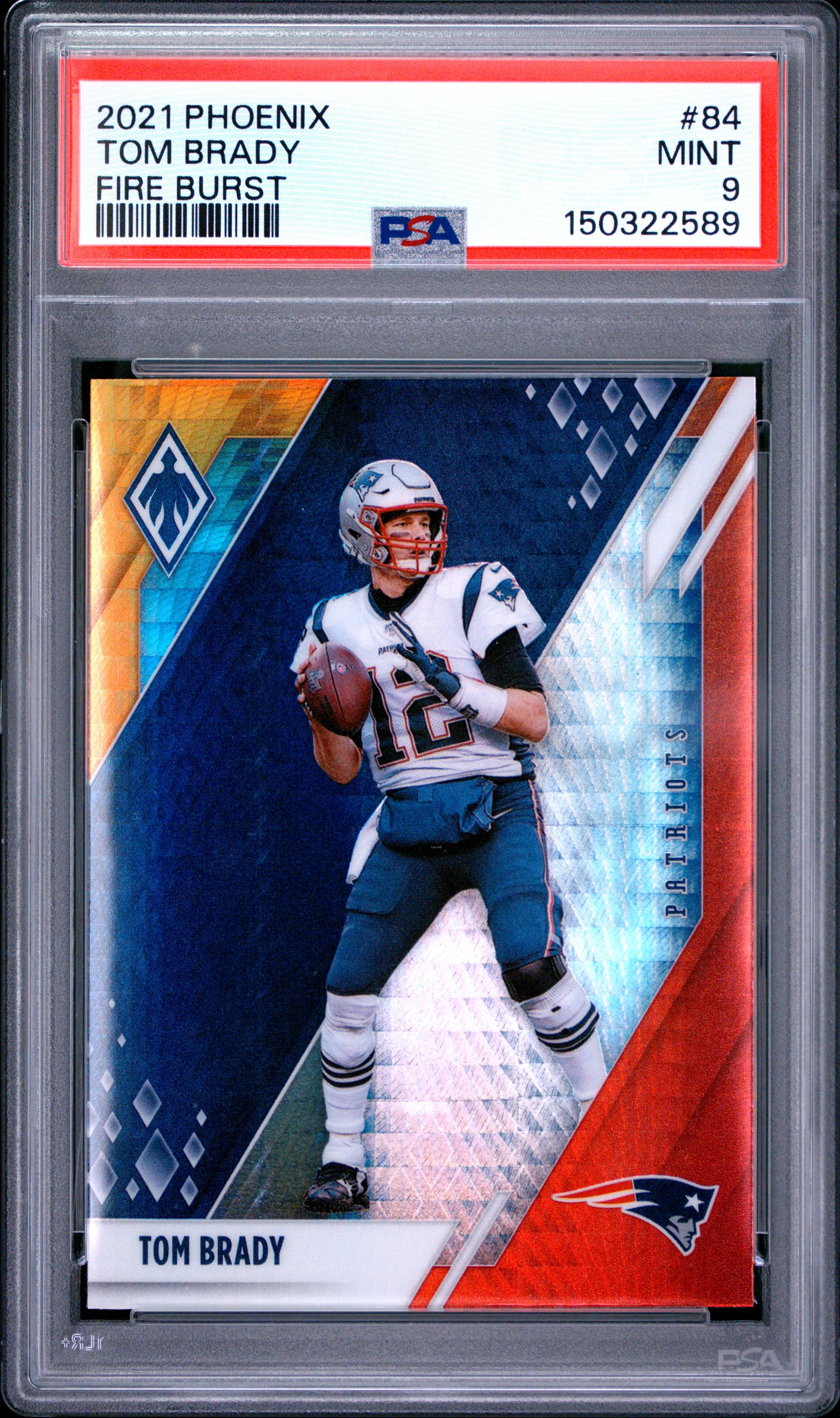 2021 Panini Phoenix Fire Burst #84 Tom Brady PSA 9