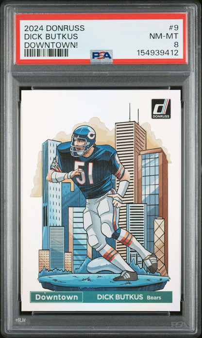 2024 Panini Donruss Downtown #9 Dick Butkus PSA 8