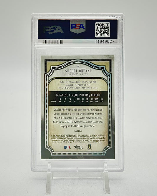 2018 Topps Museum Collection #100 Shohei Ohtani PSA 9