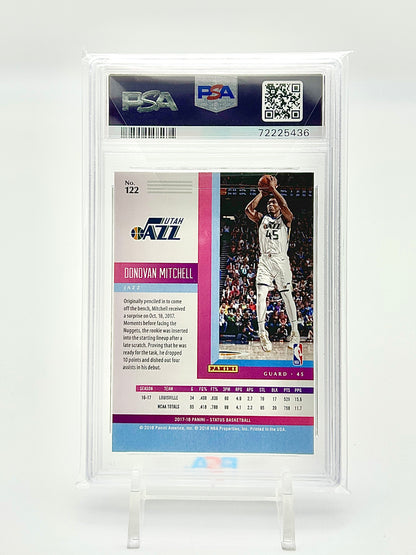 2017 Panini Status Green 28/75: #122 Donovan Mitchell (PSA 10)