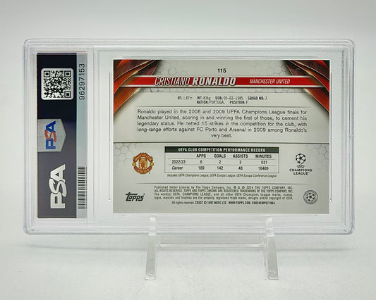 2023-24 Topps Chrome UCC Legendary Variation: #115 Cristiano Ronaldo (PSA 9)