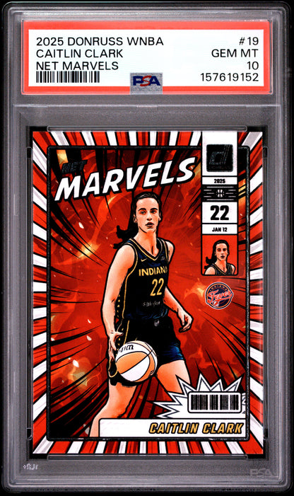 2025 Panini Donruss WNBA Net Marvels #19 Caitlin Clark PSA 10