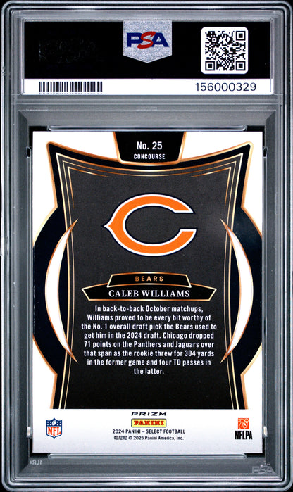 2024 Panini Select Black & Red Shock #25 Caleb Williams PSA 10