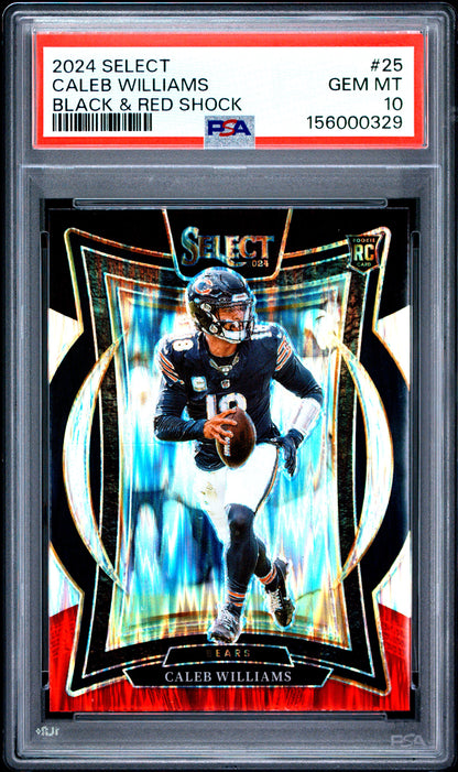 2024 Panini Select Black & Red Shock #25 Caleb Williams PSA 10