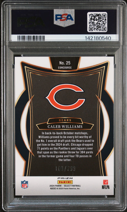 2024 Panini Select Tri-Color Prizm /299 #25 Caleb Williams PSA 9