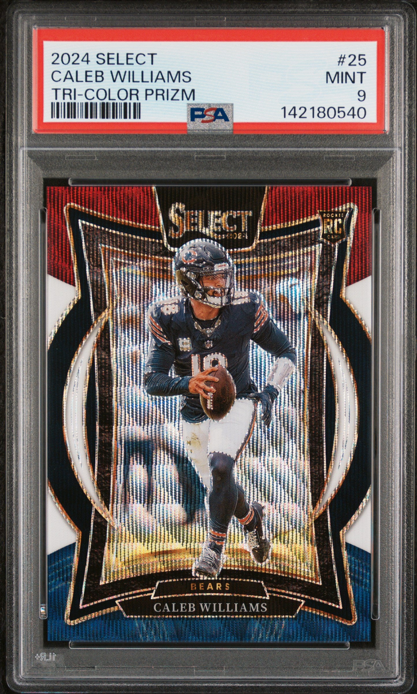 2024 Panini Select Tri-Color Prizm /299 #25 Caleb Williams PSA 9