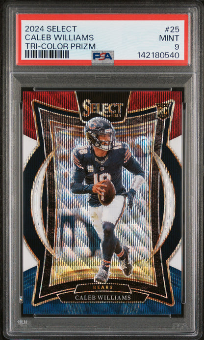 2024 Panini Select Tri-Color Prizm /299 #25 Caleb Williams PSA 9