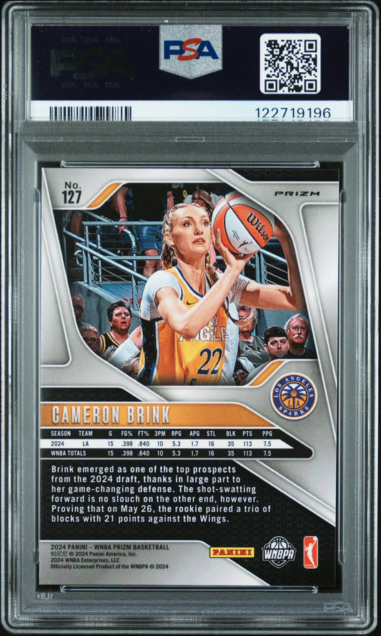 2024 Panini Prizm WNBA Orange Ice Cameron Brink #127 PSA 9