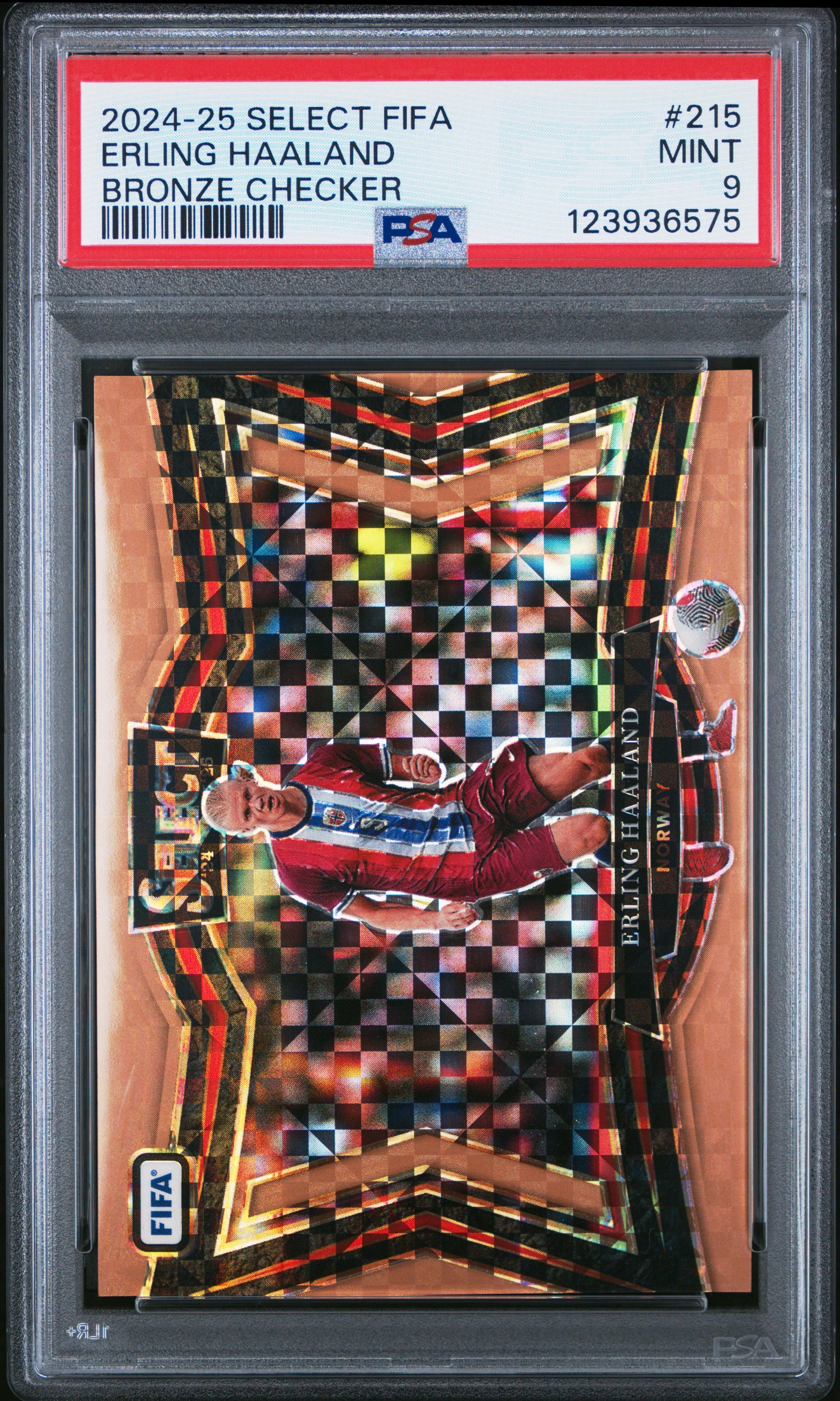 2024-25 Panini Select FIFA Bronze Checker /75 #215 Erling Haaland PSA 9