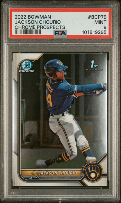 2022 Bowman Chrome Prospects #BCP-79 Jackson Chourio PSA 9