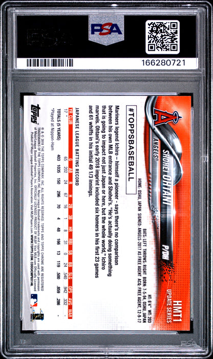2018 Topps Chrome Update #HMT1 Shohei Ohtani PSA 9