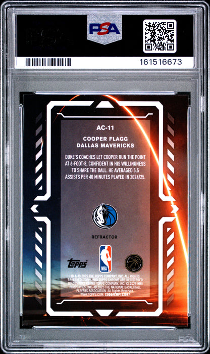 2025 Topps Chrome Activators Refractor #AC-11 Cooper Flagg PSA 10
