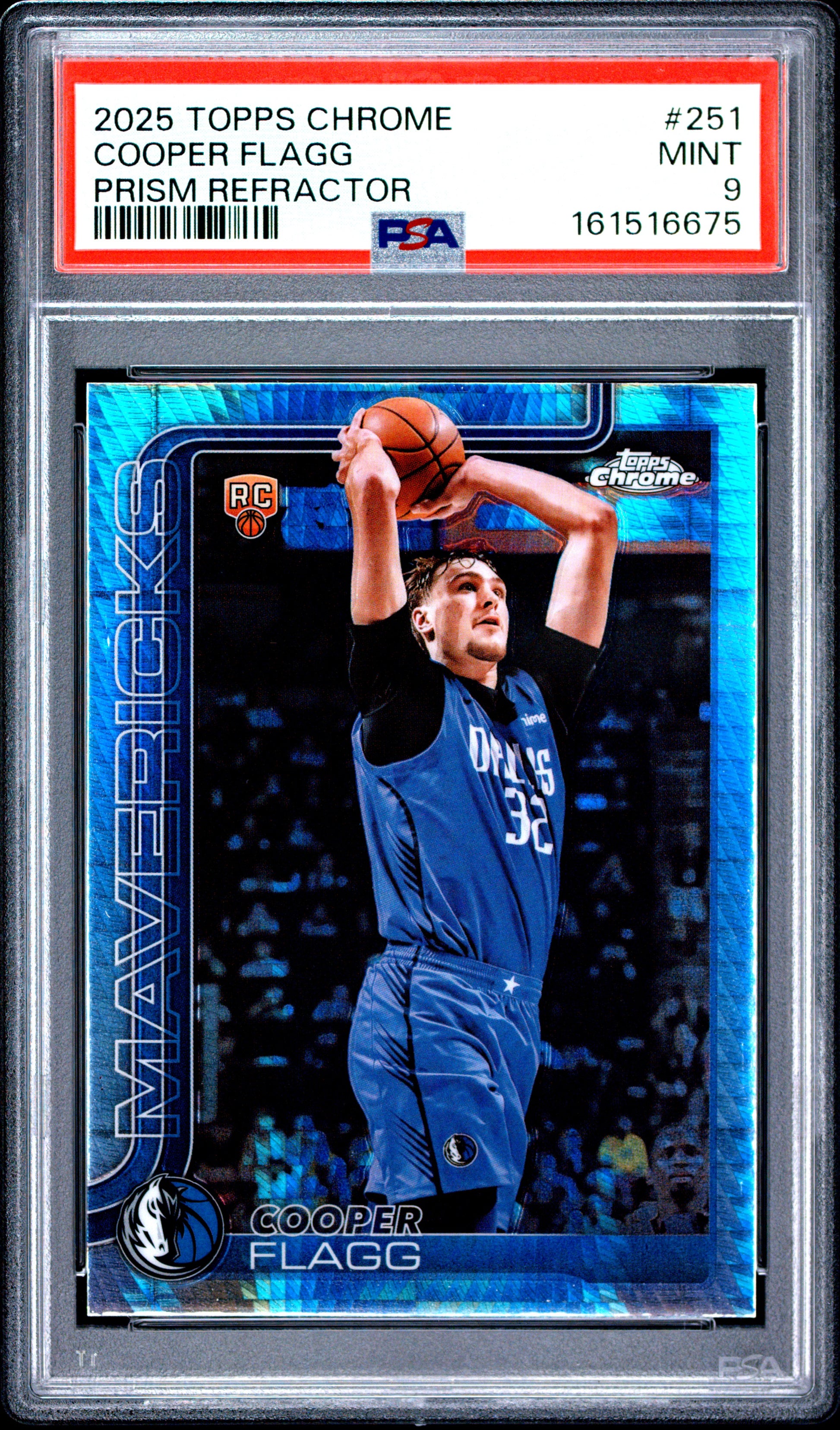 2025 Topps Chrome Prism Refractor #251 Cooper Flagg PSA 9