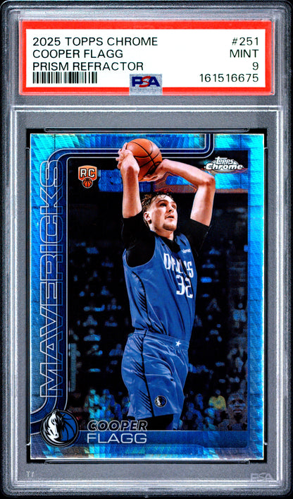 2025 Topps Chrome Prism Refractor #251 Cooper Flagg PSA 9