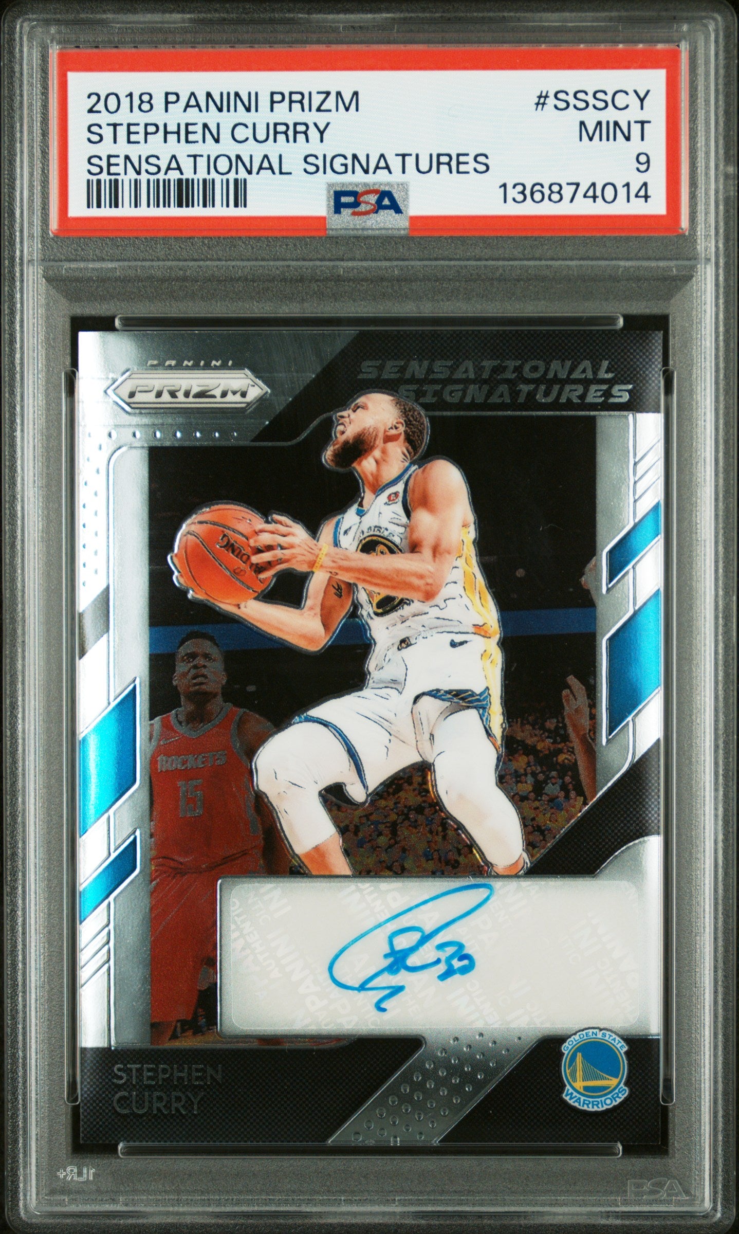 2018 Panini Prizm Sensational Signatures Stephen Curry #SSSCY PSA 9