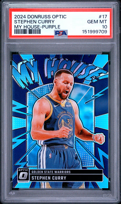 2024 Panini Donruss Optic My House Purple #17 Stephen Curry PSA 10