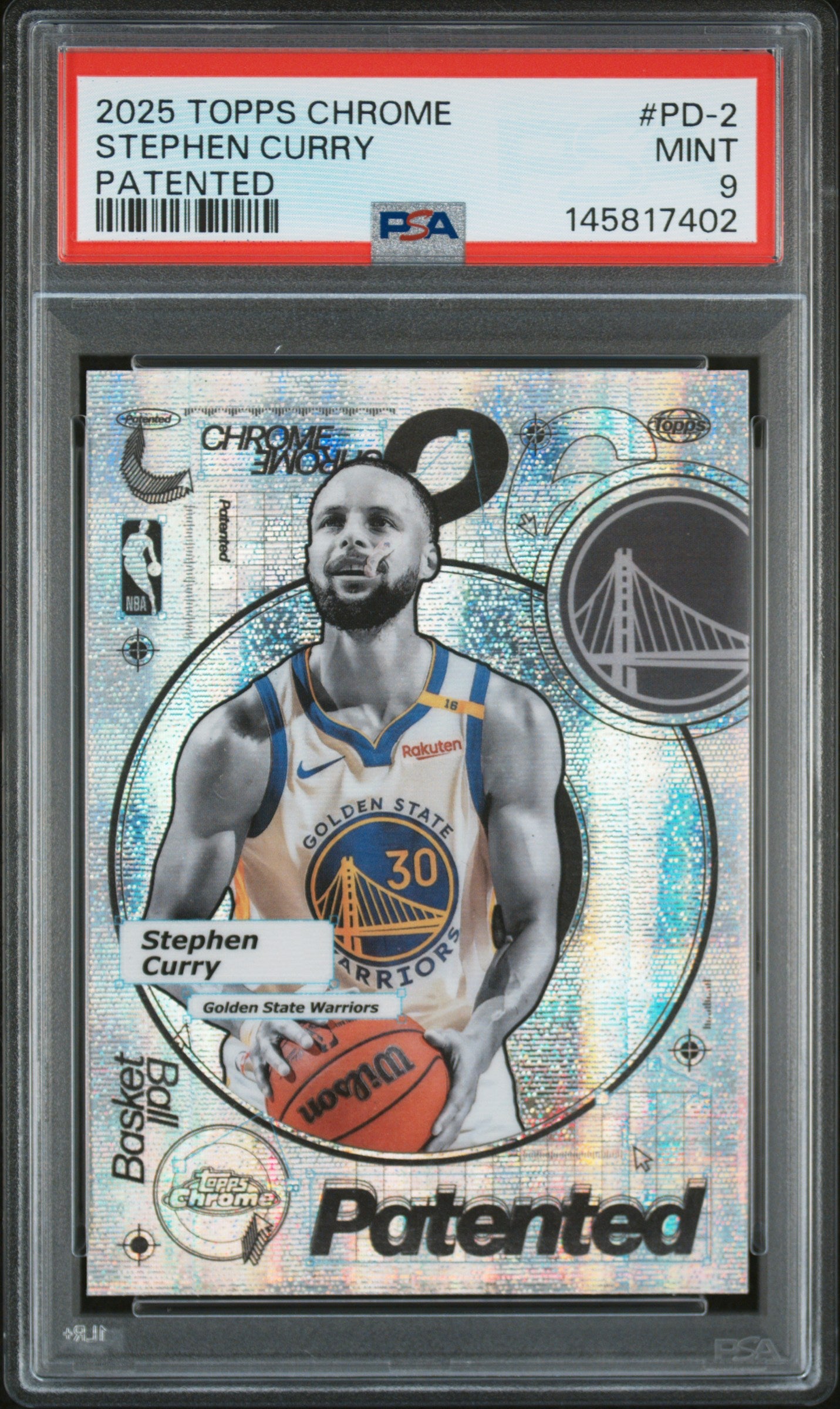 2025 Topps Chrome Patented #PD-2 Stephen Curry PSA 9