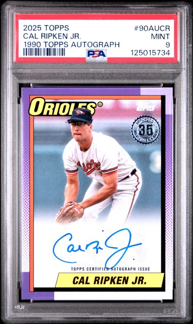 2025 Topps 1990 Topps Baseball Autographs #90AUCR Cal Ripken Jr. PSA 9 - Front