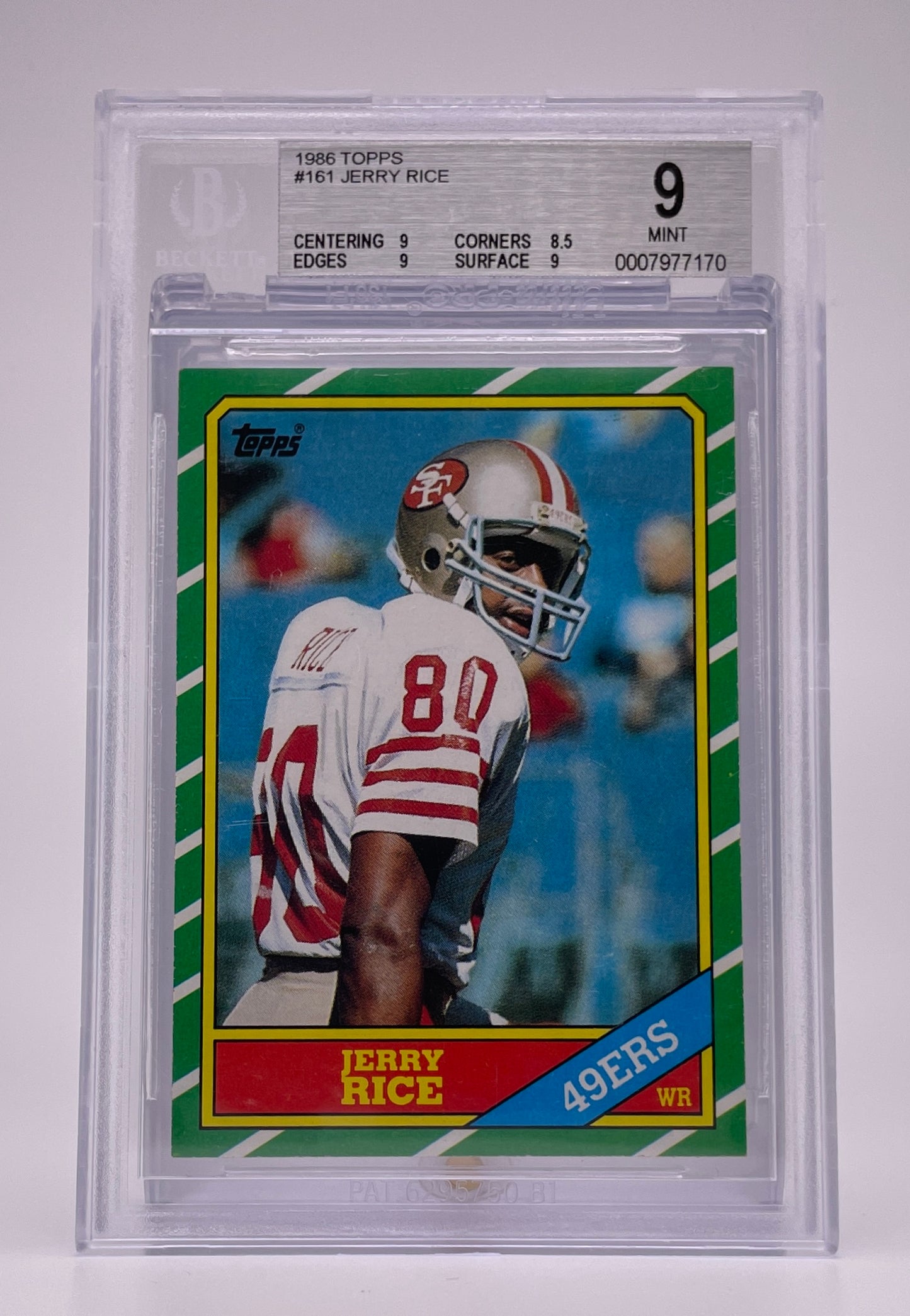 1986 Topps: #161 Jerry Rice Rookie (BGS 9)