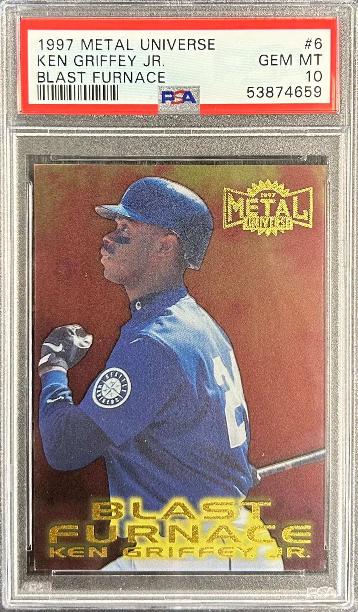 1997 Metal Universe Blast Furnace #6 Ken Griffey Jr. PSA 10