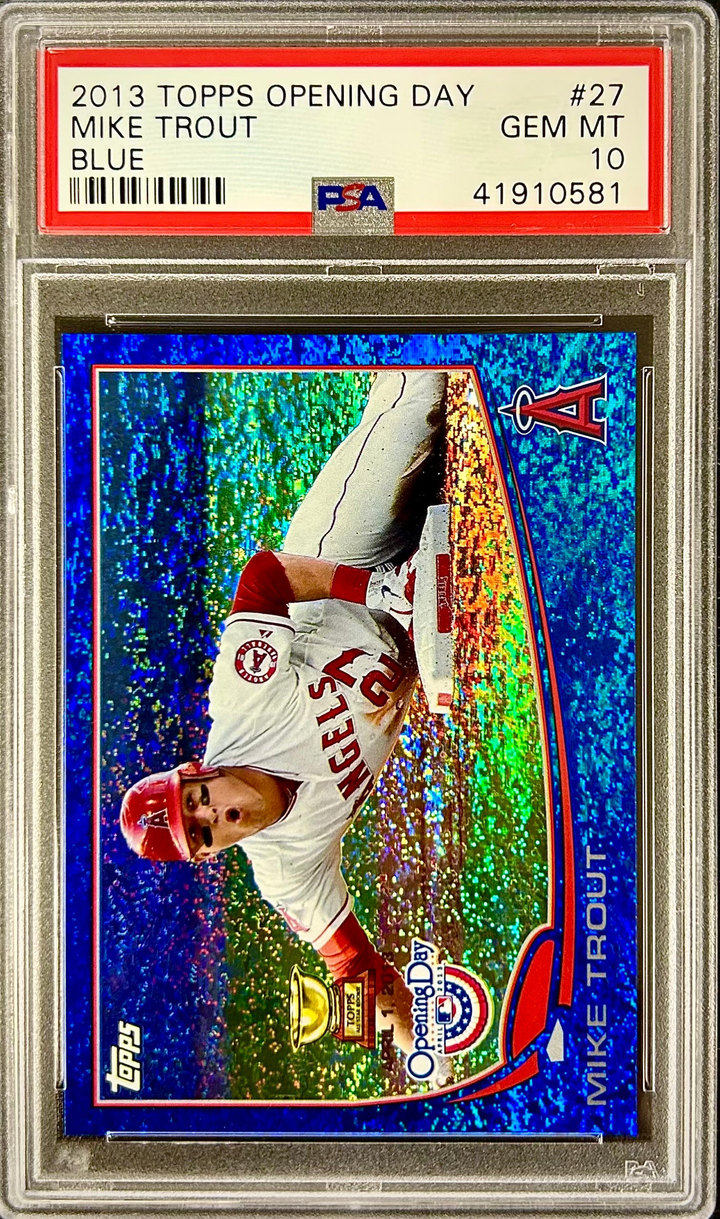 2013 Topps Opening Day Blue #27 Mike Trout PSA 10