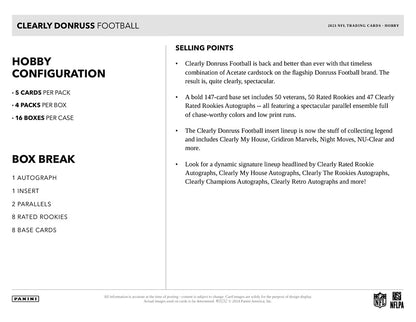 2023 Panini Clearly Donruss Football Hobby Box