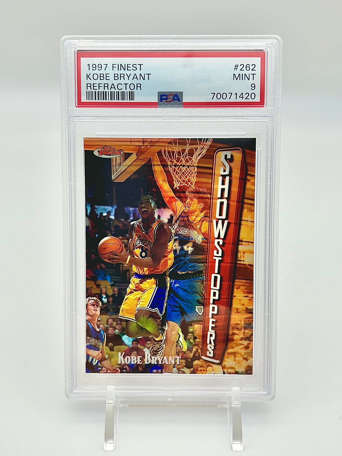 1997 Topps Finest Refractor: #262 Kobe Bryant (PSA 9)