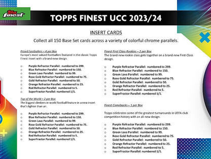 2023-24 Topps Finest UEFA Club Competitions Soccer Hobby Box