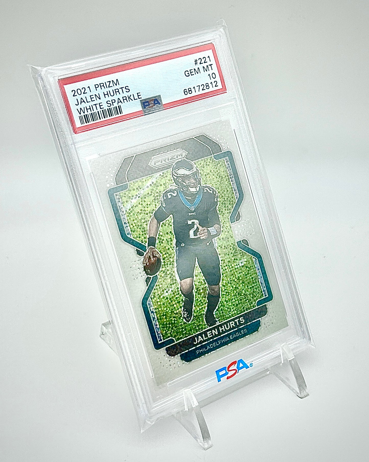 2021 Prizm White Sparkle: #221 Jalen Hurts (PSA 10)