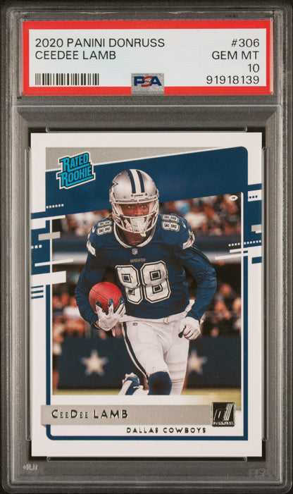 2020 Panini Donruss #306 CeeDee Lamb PSA 10