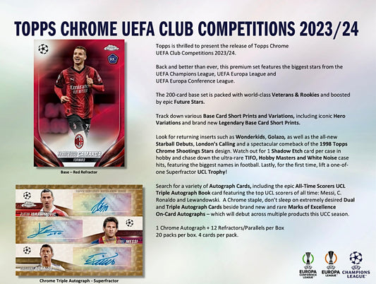 2023-24 Topps Chrome UEFA Club Competitions Hobby Box