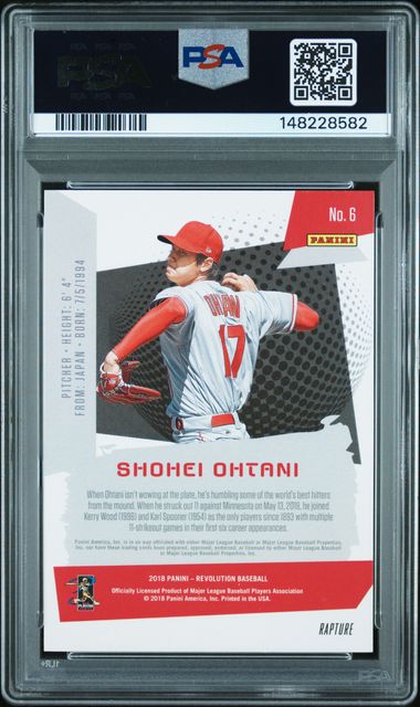 2018 Panini Chronicles Revolution #6 Shohei Ohtani PSA 10 - Back